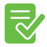 icon showing a document with checkmark