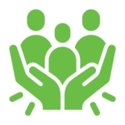 icon showing hands holding family