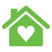 icon showing a house with a heart