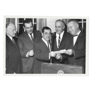 J. Arthur Trudeau, second from left, and John E. Fogarty, far right