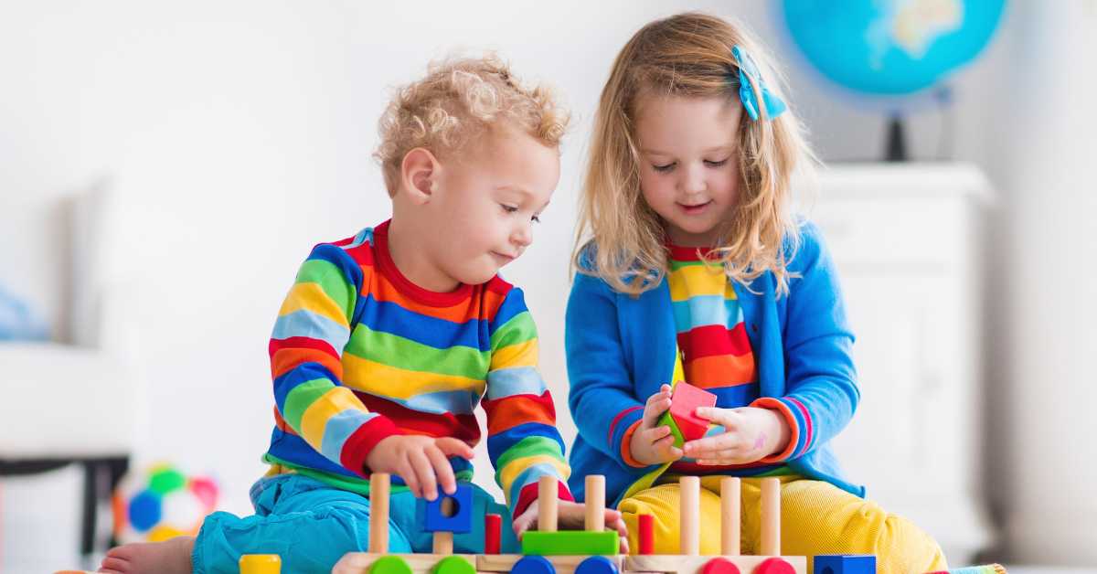 Children playing with blocks