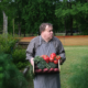 Autistic man gardening