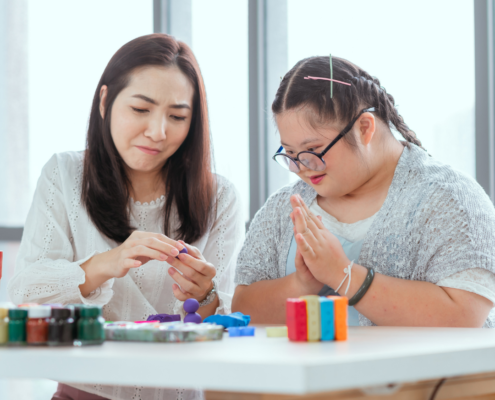austistic girl learning