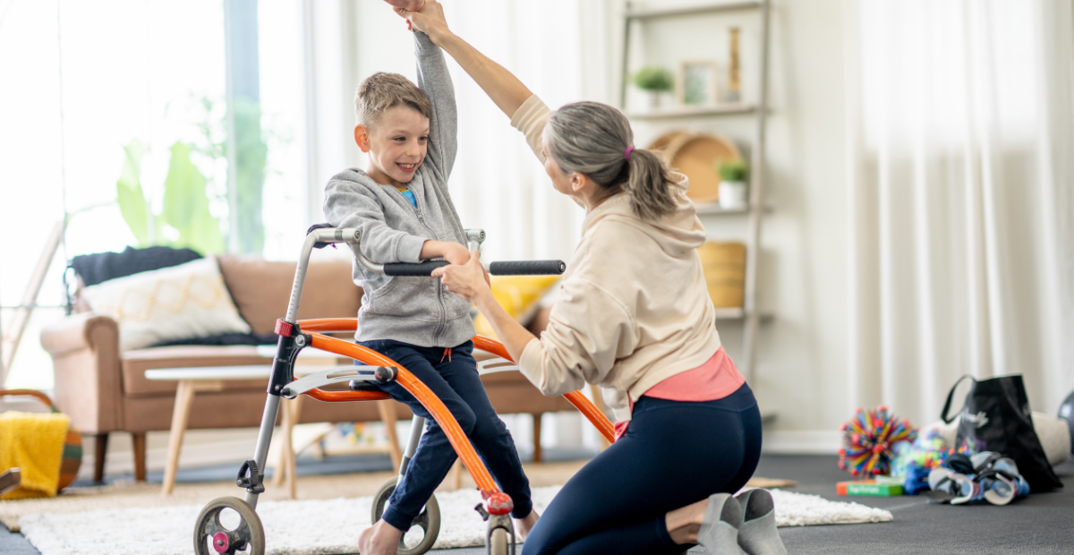 October-Childrens Disabled child in physical therapy